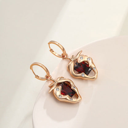 Sweetheart Big Strawberry Earrings Detachable Into Pendants