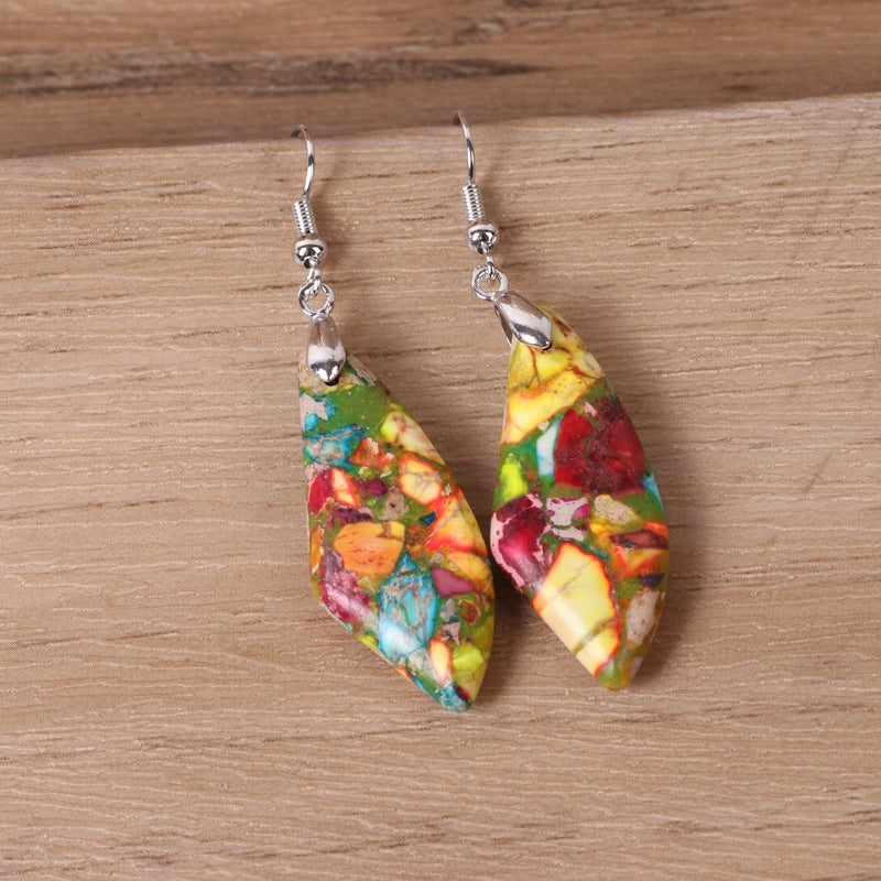 Simple Floral Colored Geometric Earrings