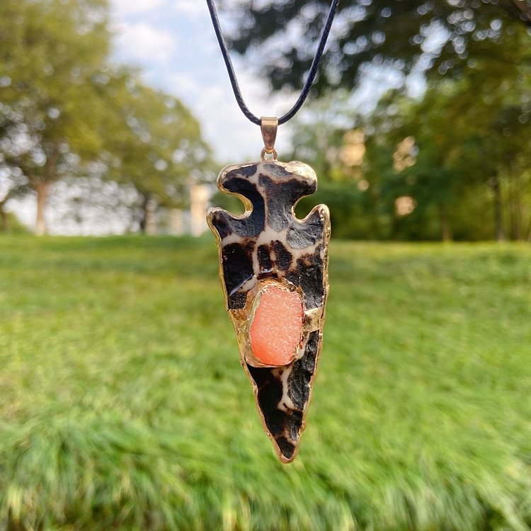 Crystal Anchor Arrow Shield Necklace