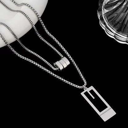 High-grade Double Layer Fashion Titanium Steel New Necklace