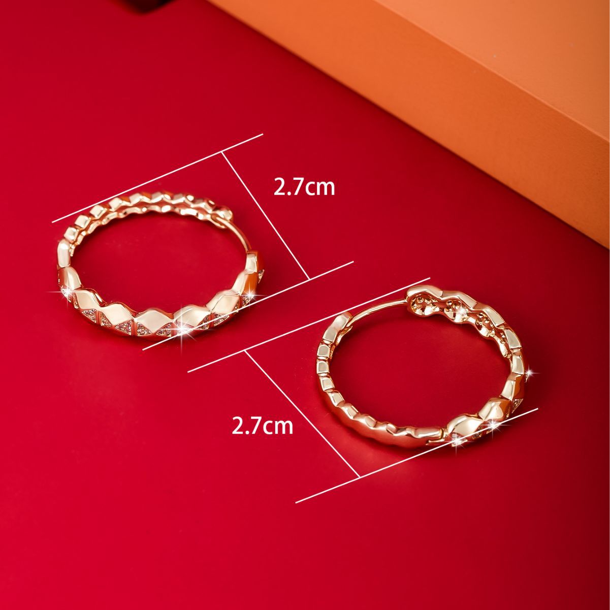 Simple Geometric Rhombus Hoop Earrings