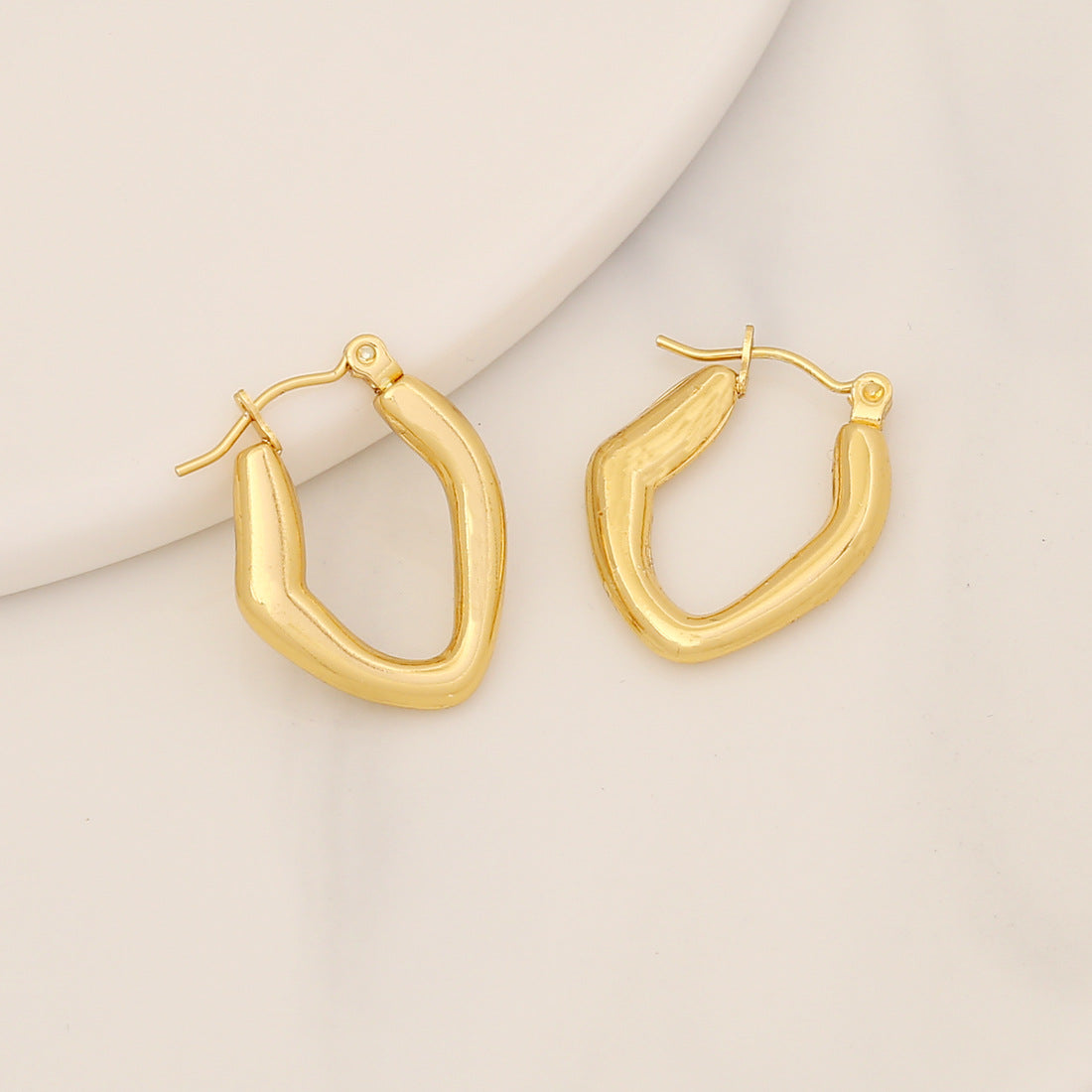 Simple Stainless Steel Geometric Stud Earrings