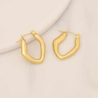 Simple Stainless Steel Geometric Stud Earrings