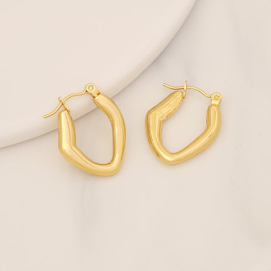 Simple Stainless Steel Geometric Stud Earrings