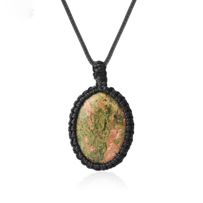 Oval Crystal Woven Necklace