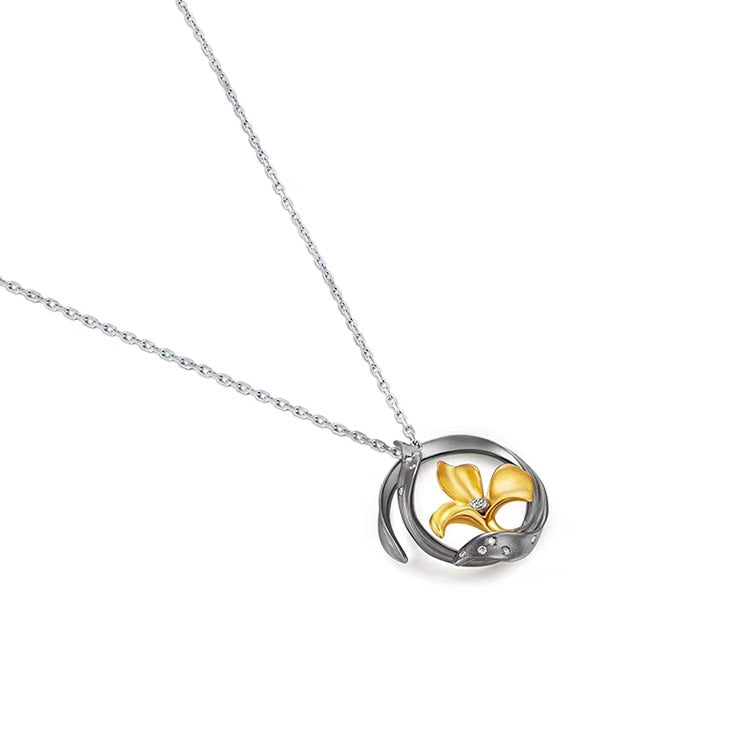 Fashion Iris Zircon Pendant Necklace