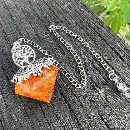 "Meditation Companion" - Crystal Hexagonal Rhombus Pendulum