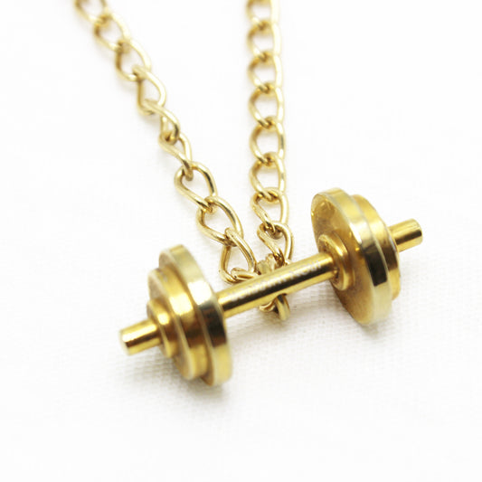 Stainless Steel Stylish Dumbbell Personality Necklace