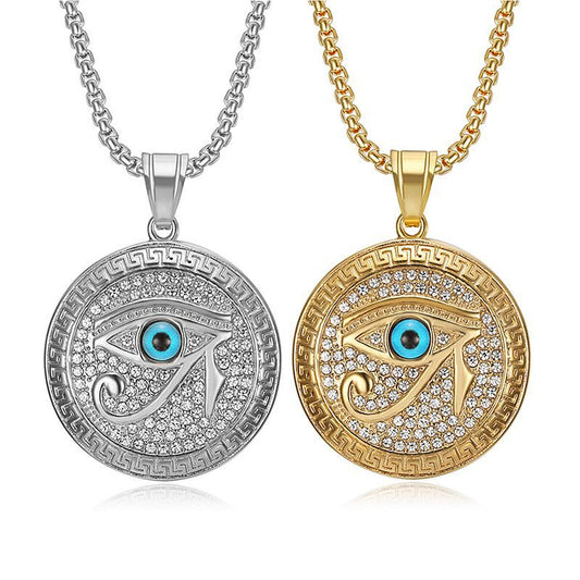 Hip Hop Jewelry Electroplated Zirconia Eye of Horus Pendant