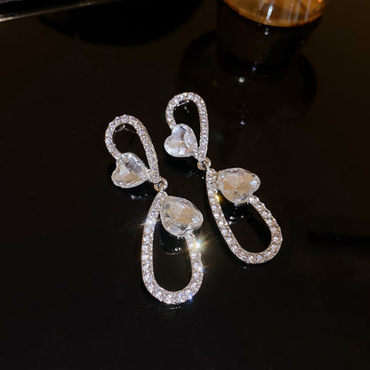 Luxury Full Stones Bow Drip & Star Shape Drop Earrings