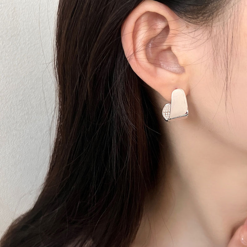 S925 Sterling Silver Geometric Bend Light Luxury Premium Earrings