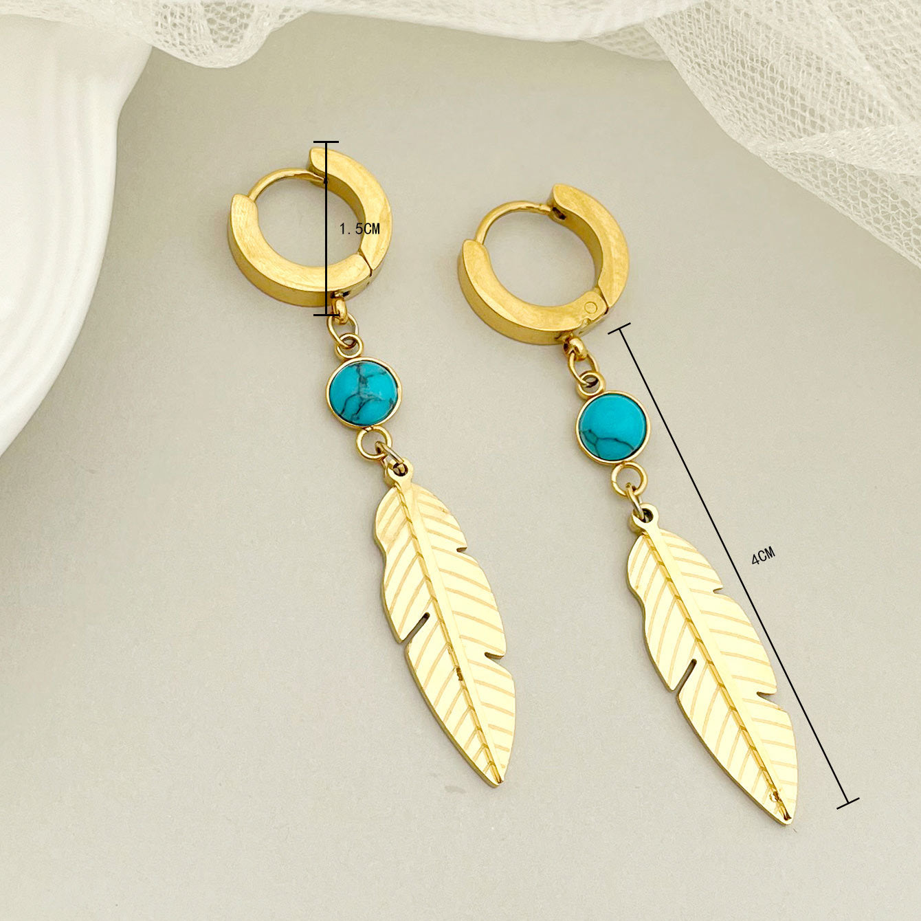 Feather Simple Fashion Trend Design Sense of All Matching Stainless Steel Earrings