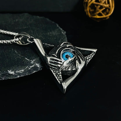 Vintage Men's Devil's Eye Pendant Necklace