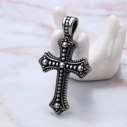 Stainless Steel Pendant with Pitted Cross