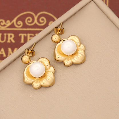 Heart-shaped Stainless Steel Stud Earrings