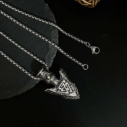 Viking Mythology Viking Rune Arrow Stainless Steel Pendant Necklace