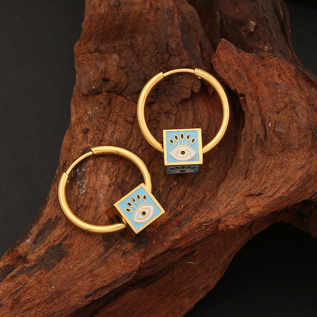 Stainless Steel Dripping Eye Earrings