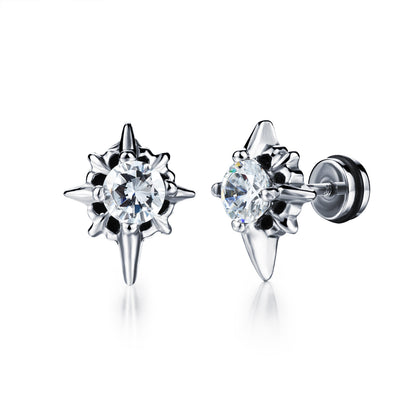 Stainless Steel Star Stud Earrings