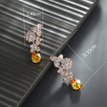 Vintage Botanical Flower Drop Earrings