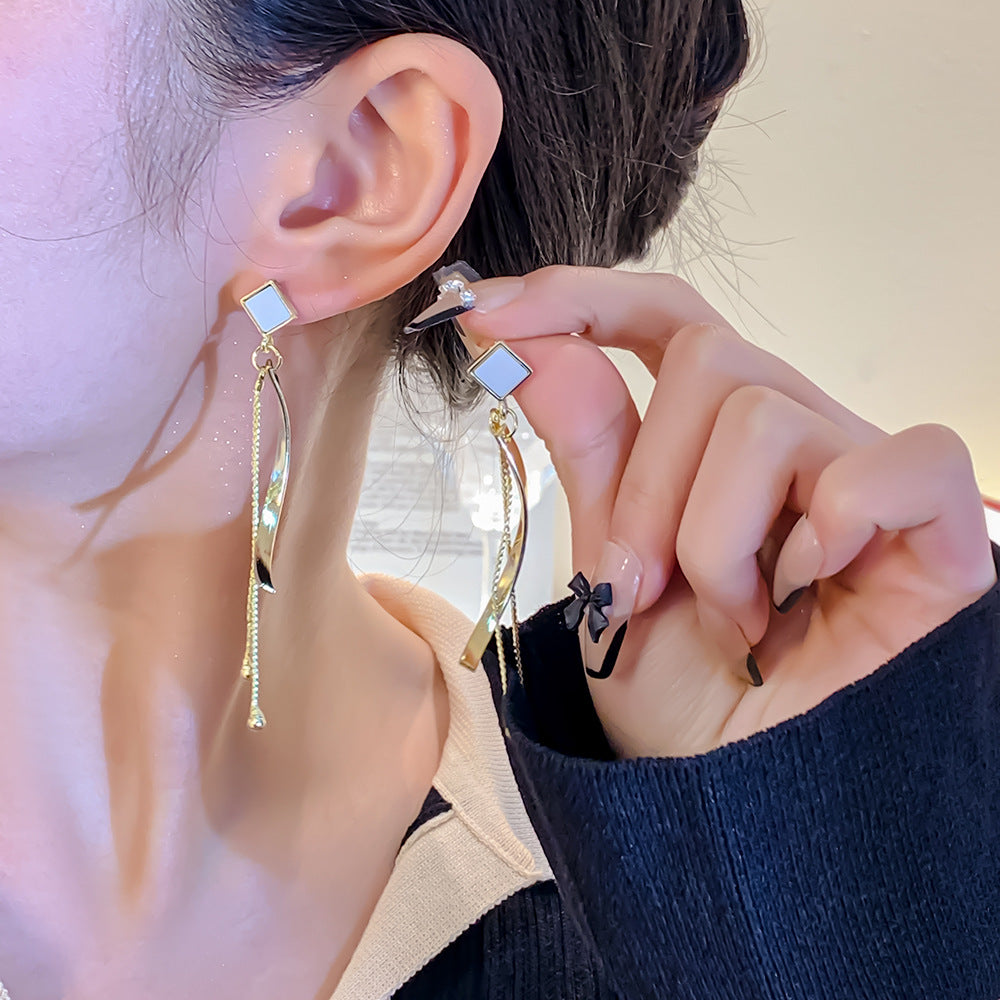 Design Sense Geometric Fringe Alloy Stud Earrings