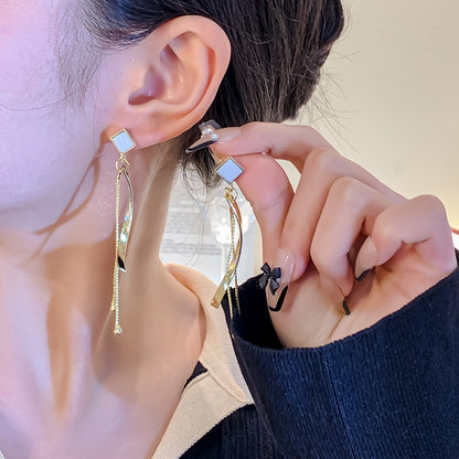 Design Sense Geometric Fringe Alloy Stud Earrings