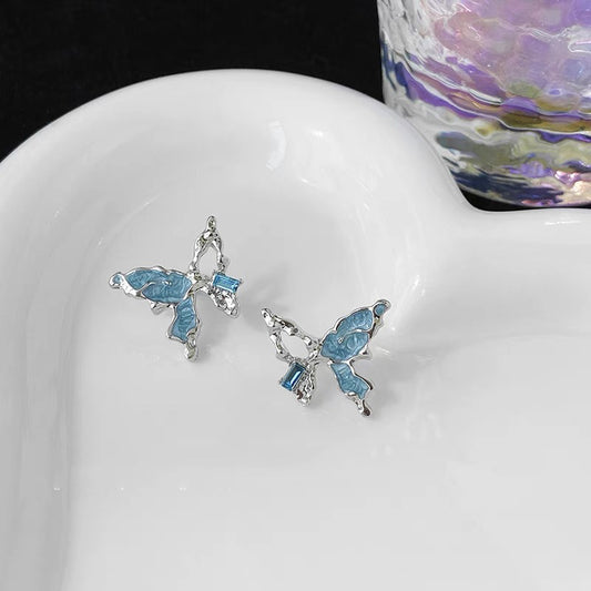 Irregular Hollow Butterfly Stud Earrings