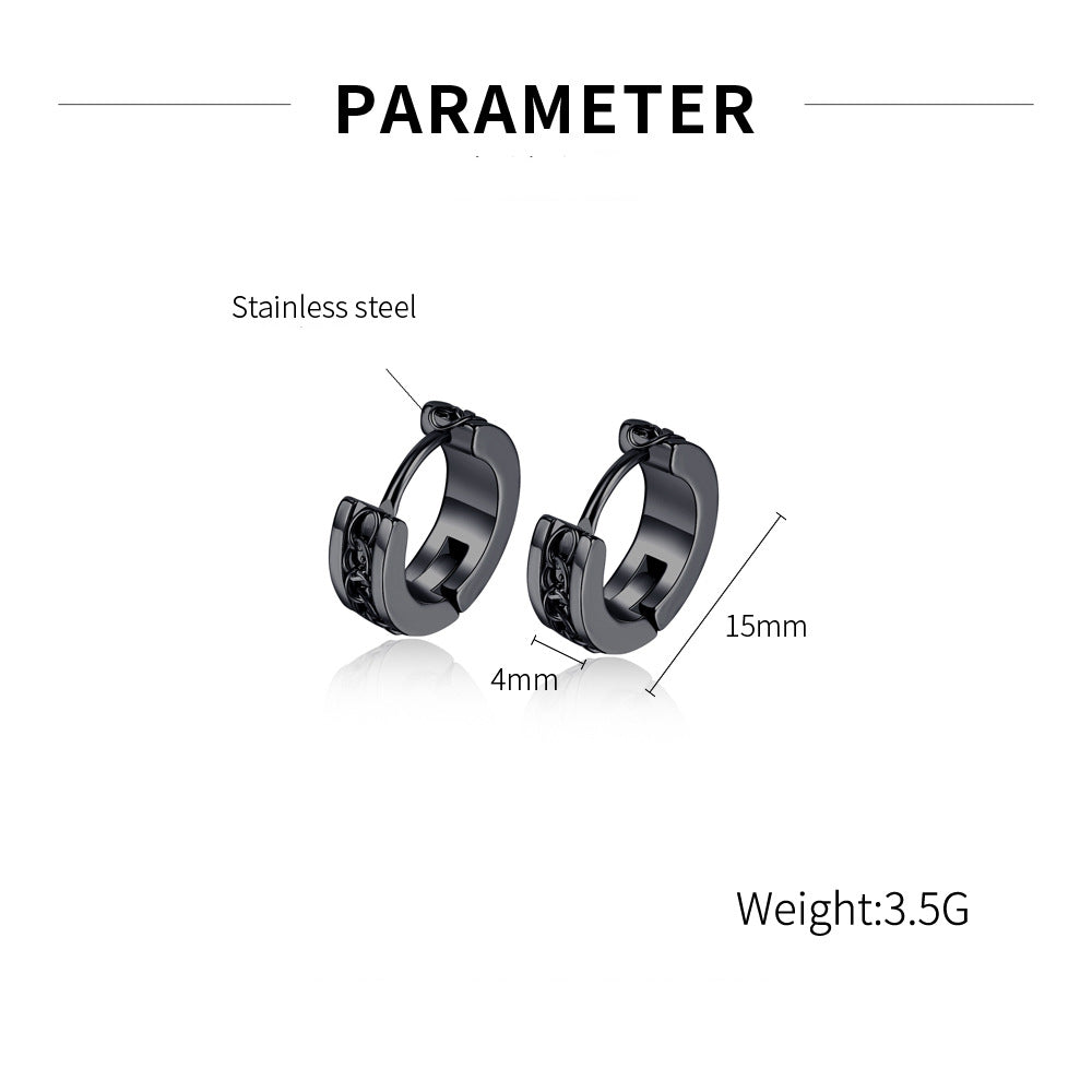 Stainless Steel Rope Totem Huggie Hoop Earrings