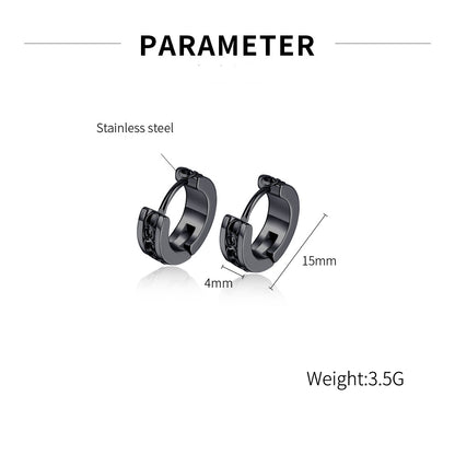 Stainless Steel Rope Totem Huggie Hoop Earrings