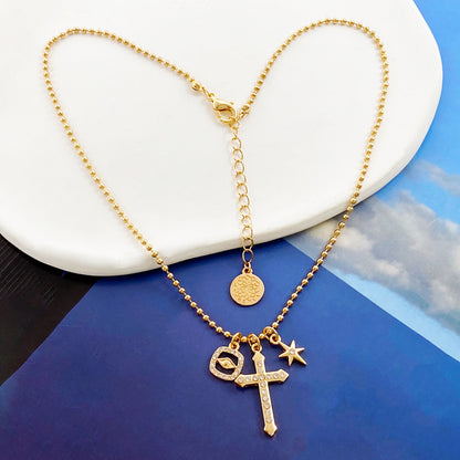 Cross Hexagram Devil's Eye Necklace