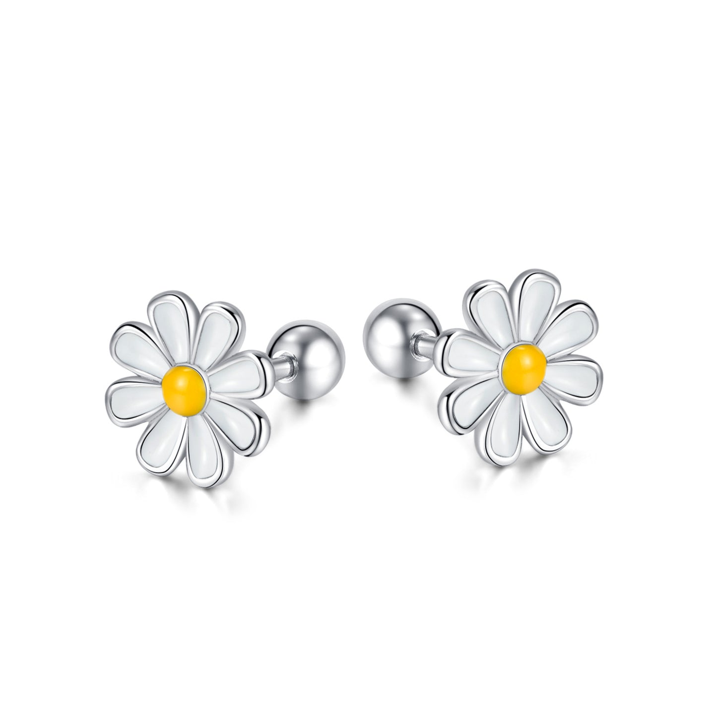 Small Daisy Flowers Titanium Steel Stud Earrings