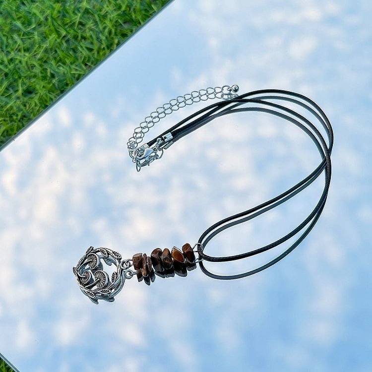 Butterfly Tassel Leather Wax Thread Necklace