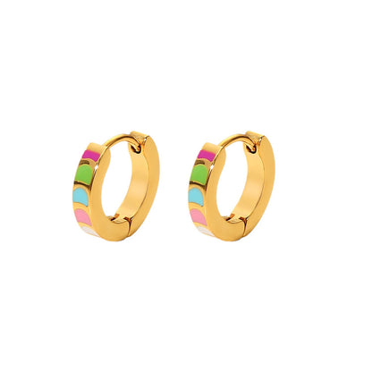 Colorful Dripping Stainless Steel Earrings