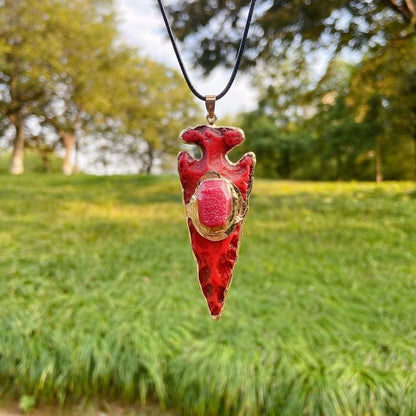 Crystal Anchor Arrow Shield Necklace