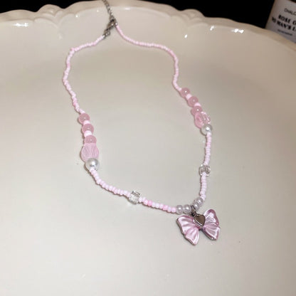 Pearl Butterfly Cross Necklace