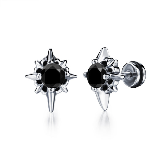 Stainless Steel Star Stud Earrings