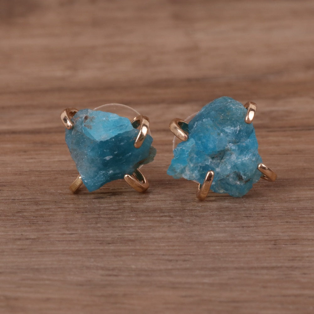 Vintage Pink Crystal Tianhe Stone Obsidian Earrings