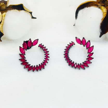 Irregular Wheat Ear Zircon Earrings