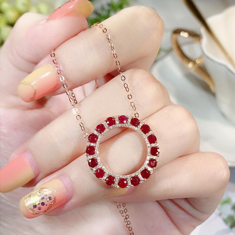 Concentric Lock Ruby Necklace