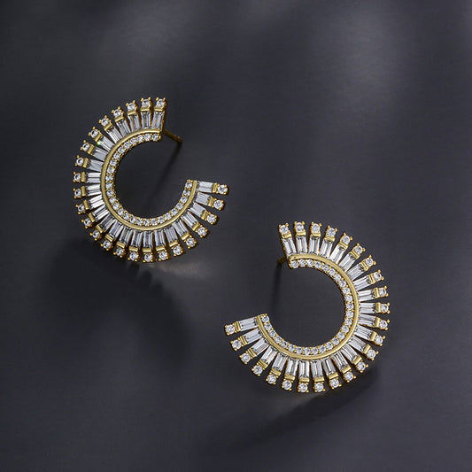 Full Zircon Letter Earrings