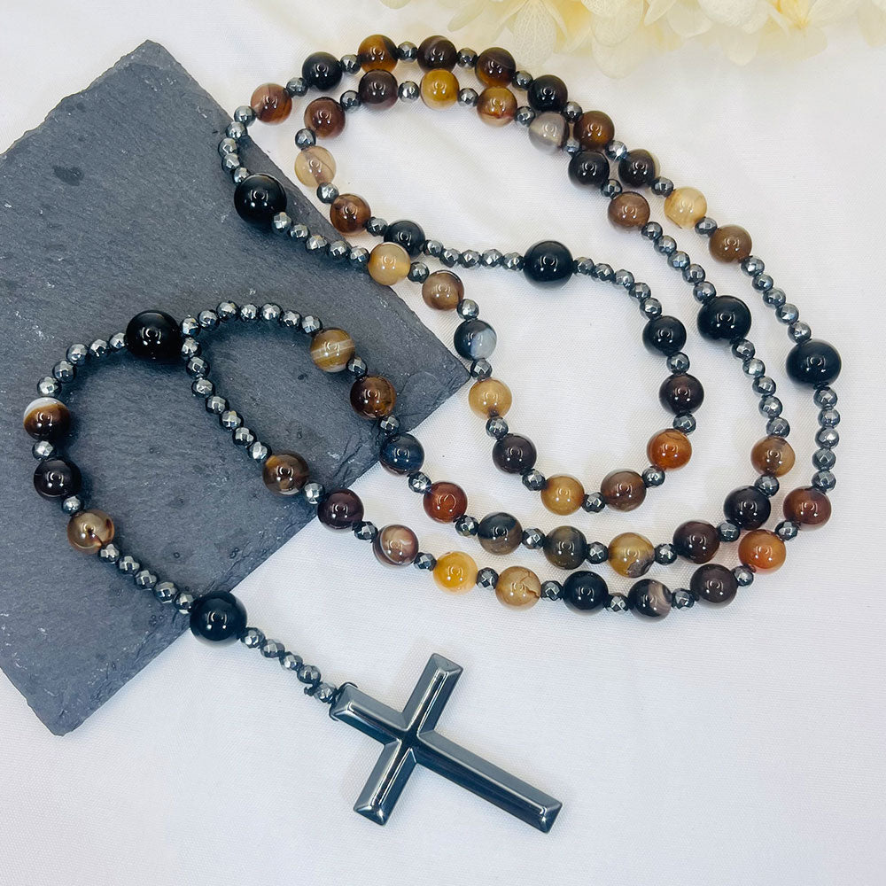 Cross Catholic Rosary Necklace
