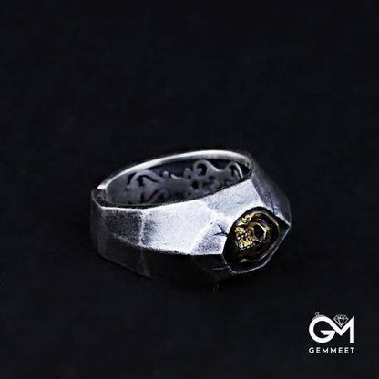 Vintage Cracked Skull Ring