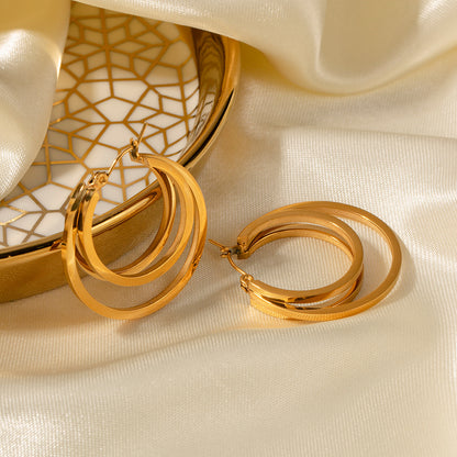 Titanium Steel Double Stud Earrings