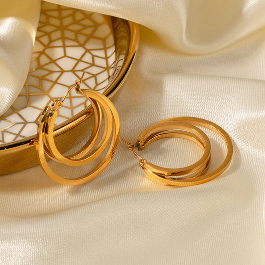 Titanium Steel Double Stud Earrings