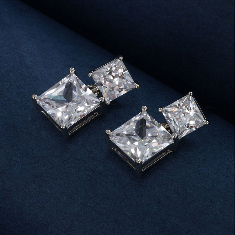 Elegant Square Zircon Geometric Fashion Earrings