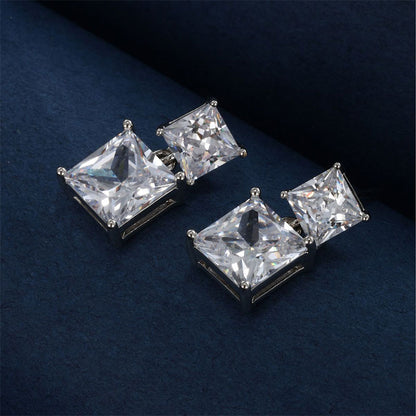 Elegant Square Zircon Geometric Fashion Earrings