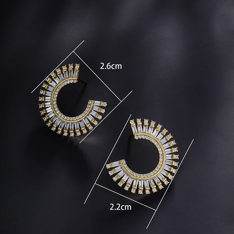 Full Zircon Letter Earrings