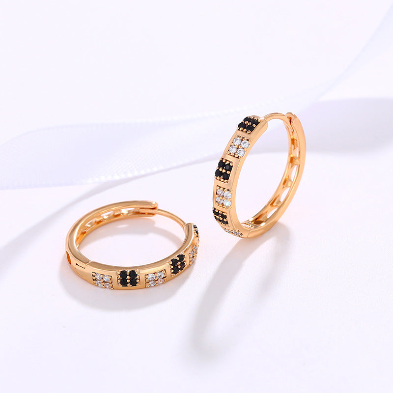 Round Exquisite Exaggerated Colorful Zircon Earrings