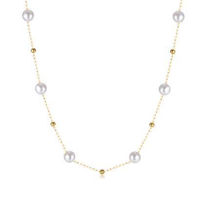 Temperament Pearl Titanium Steel Necklace