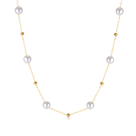 Temperament Pearl Titanium Steel Necklace