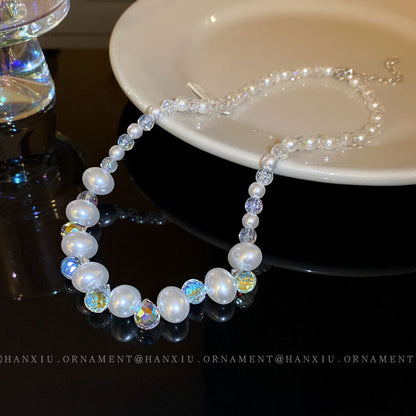 Geometric Drop Pearl Necklace